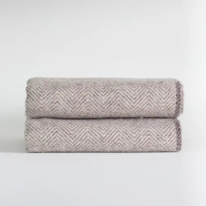 Uldplaid - Denver Beige 200 x 140 cm. billede 5