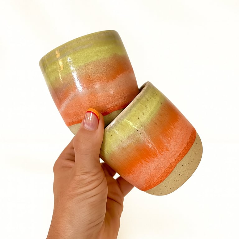 Orange-gule solskins-kopper billede 5