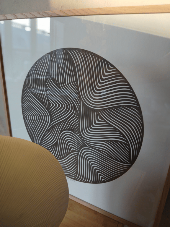 50x50cm papercut, gråbrun, indrammet  (4)