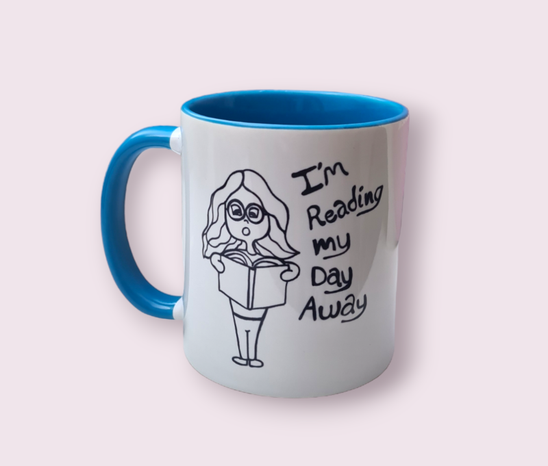 Krus: im reading my day away Blå (2)