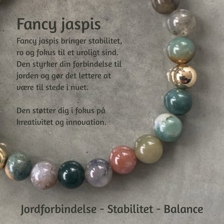 Fancy Jaspis halskæde 40 cm billede 2
