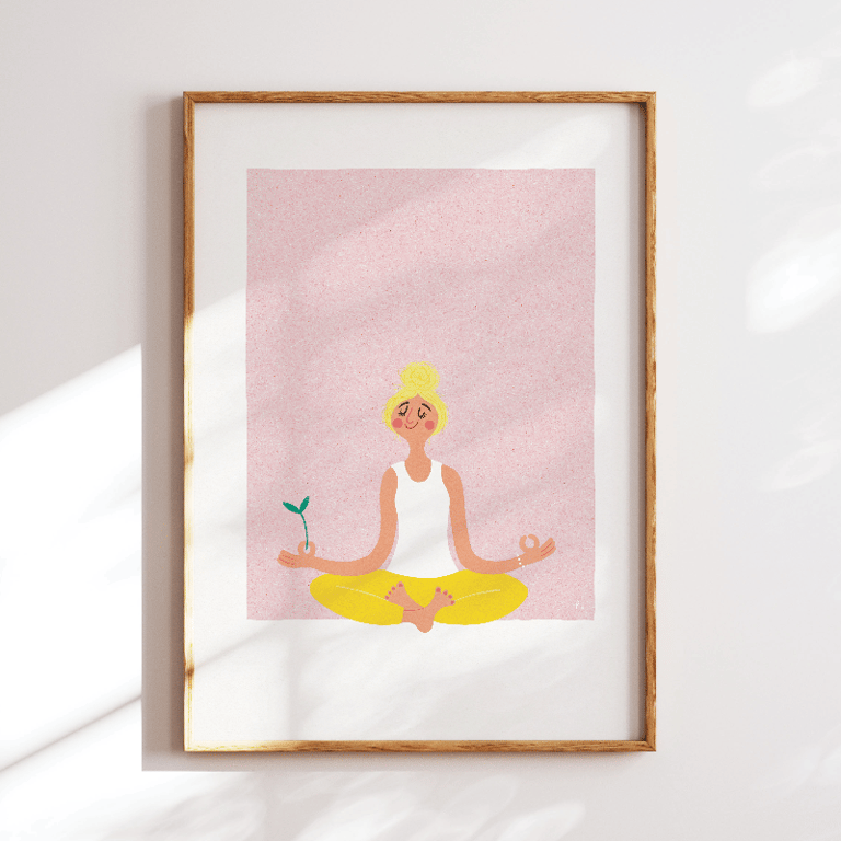 Planteyoga – gul – plakat billede 3