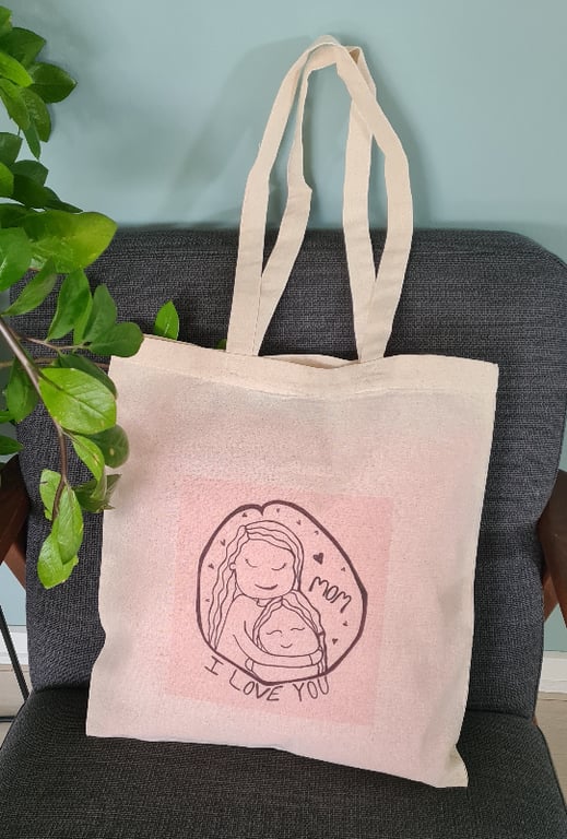 Mulepose: mom i love you Natur Rosa billede 3