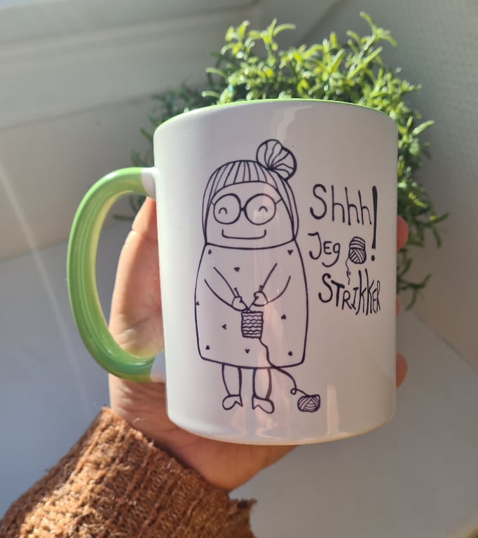 Krus: shhh jeg strikker Grøn