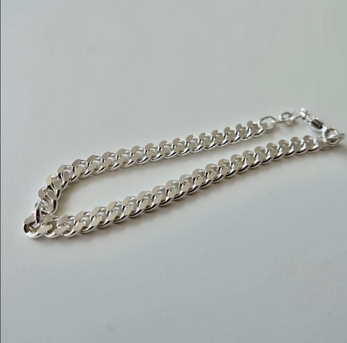 Bracelet cuban link chain silver (2)