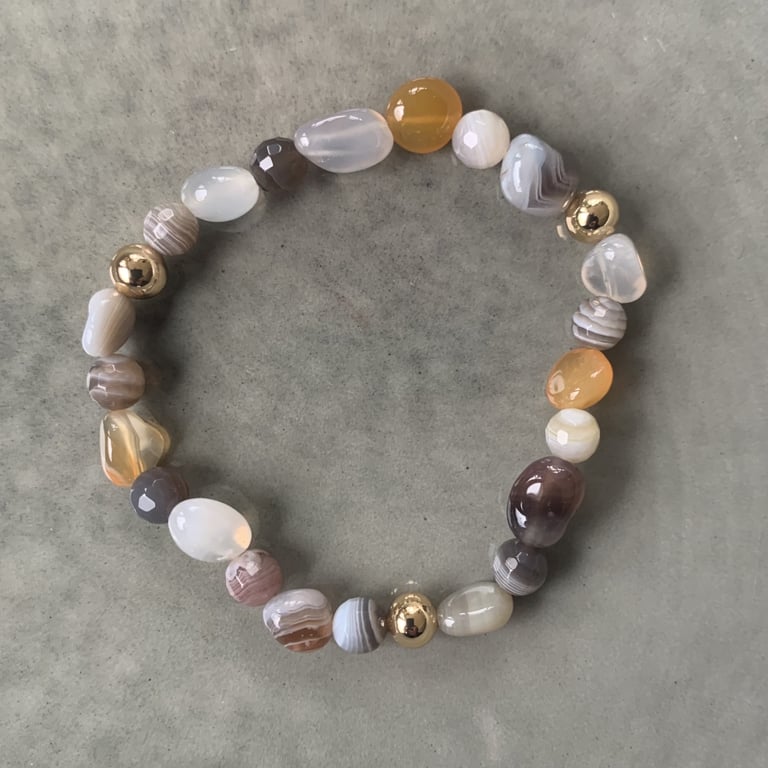 Botswana agat armbånd 4-6mm