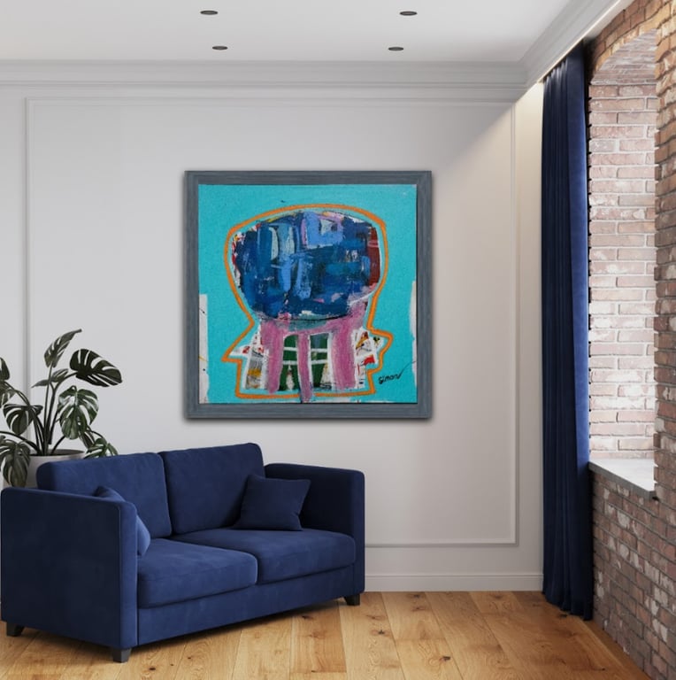 #1119 Maleri 100X100 cm SOLD billede 5