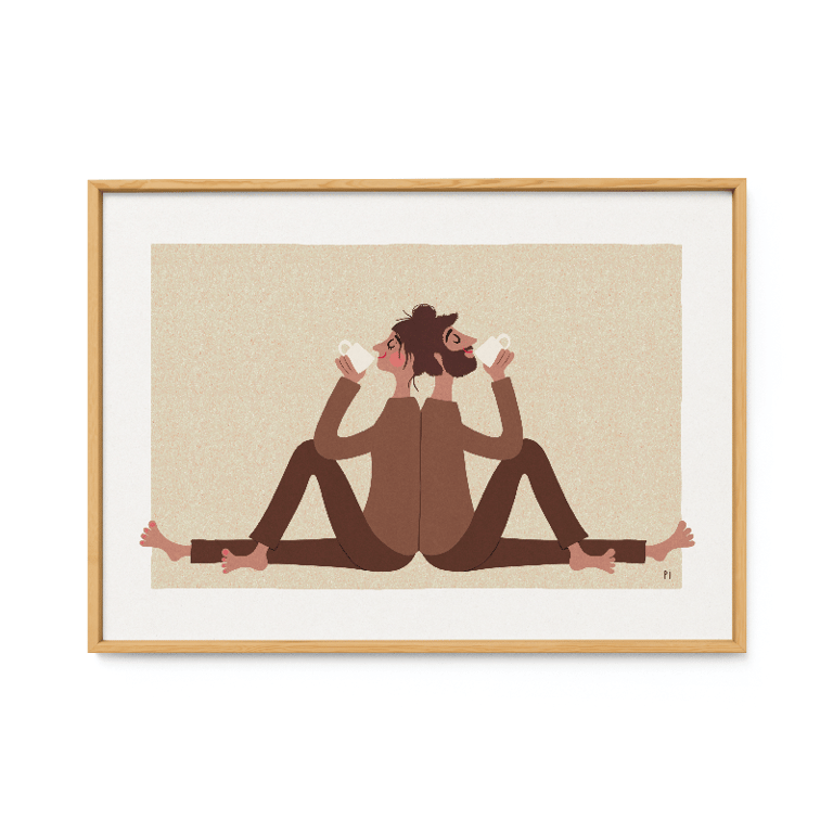 Kaffestund – brun – plakat billede 2