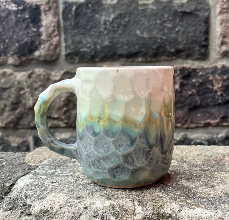 Facetskåret unika kop med hank