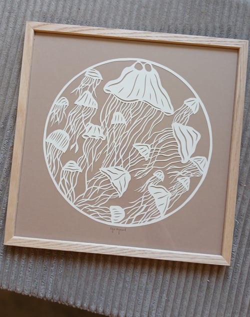 30x30cm "Hav af gopler" -  indrammet 