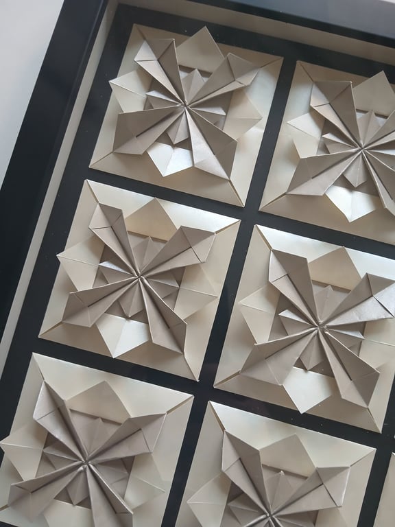 30x30cm foldet værk, indrammet  (3)