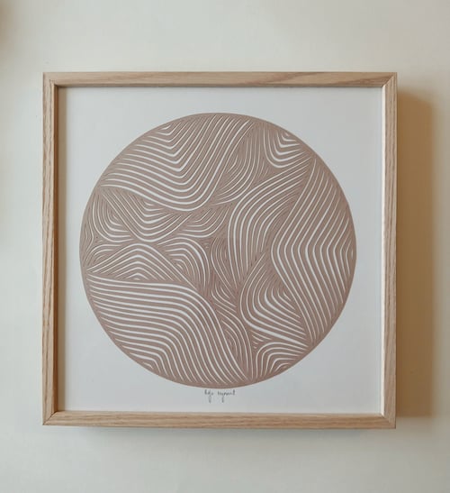 30x30cm papercut, nougat, indrammet 