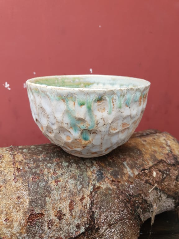 Smuk skål drejet op af genbrugsler  billede 2