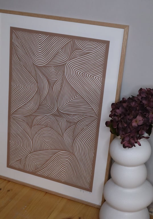 50x70cm papercut, nougat, indrammet  (3)