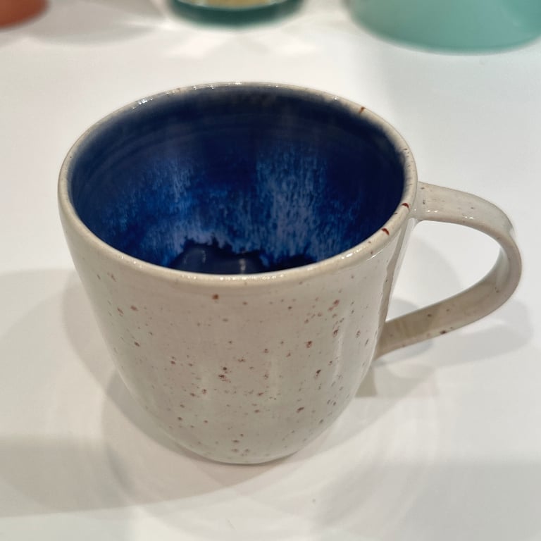 Kop råhvid med nister, safirblå effekt #3 billede 2