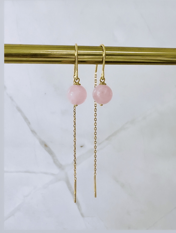 Øreringe med Rosakvarts