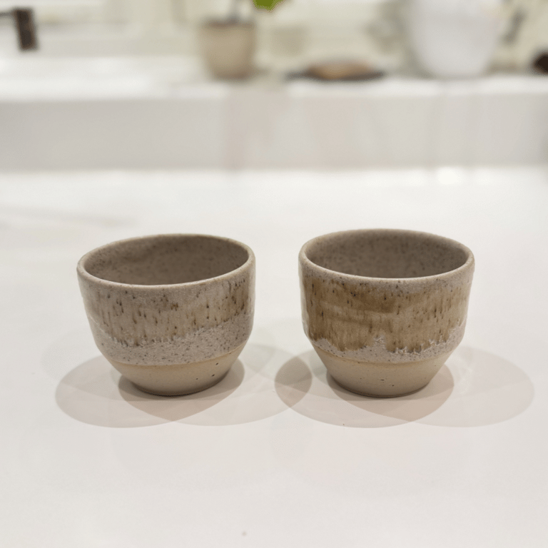 Espresso kop i beige granit billede 3
