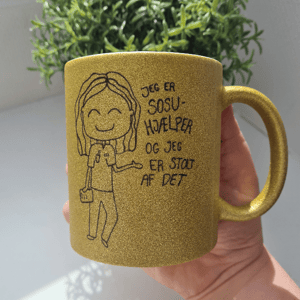 Krus: Jeg er SOSU-hjælper og jeg er stolt af det Guld Glimmer – produktbillede