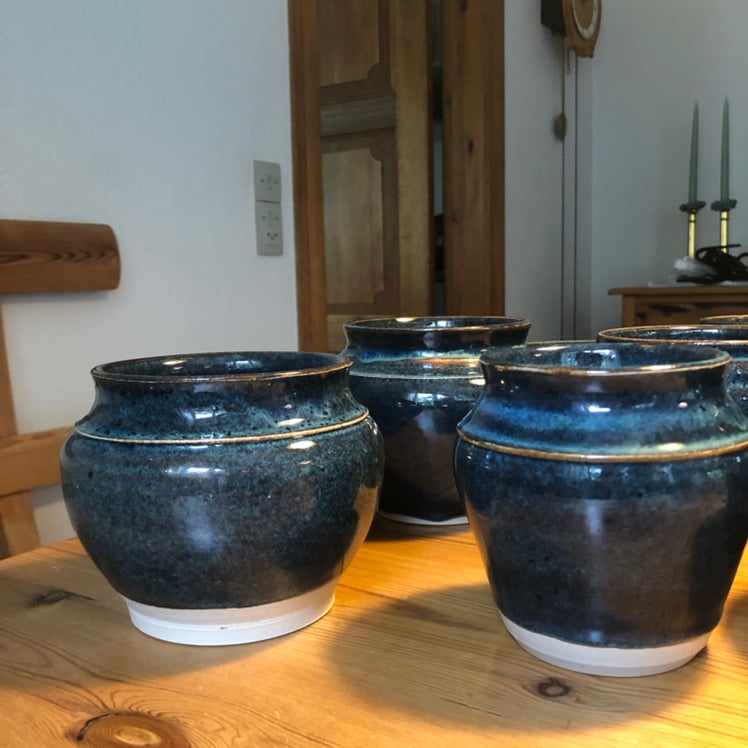 Krukker havblå højde 11 cm