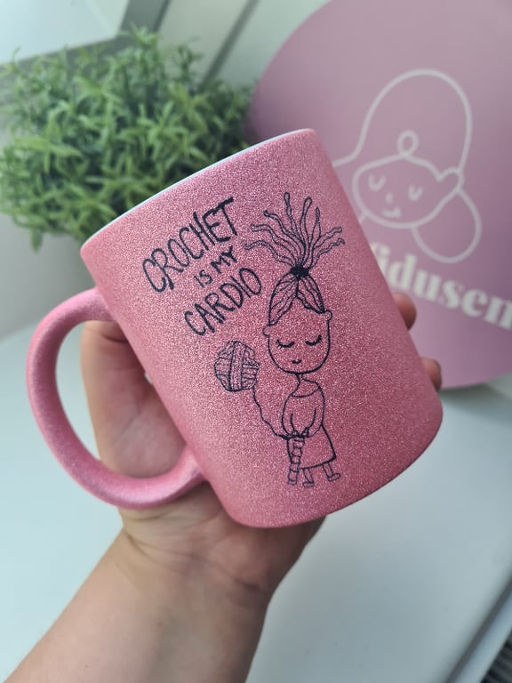 Krus: crochet is my cardio Pink Glimmer