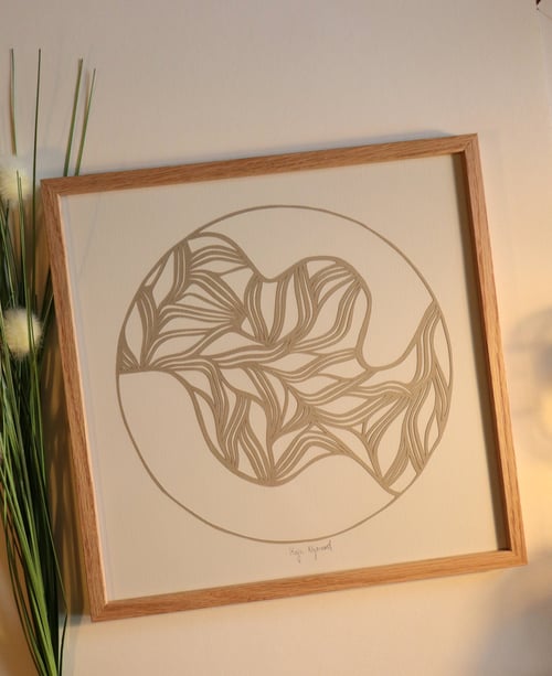 30x30cm papercut, Indrammet 