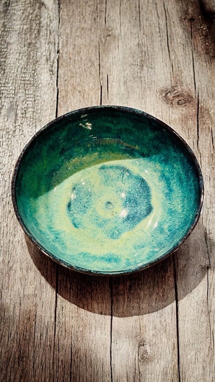 Ocean Flame – stor skål i rød stentøjsler