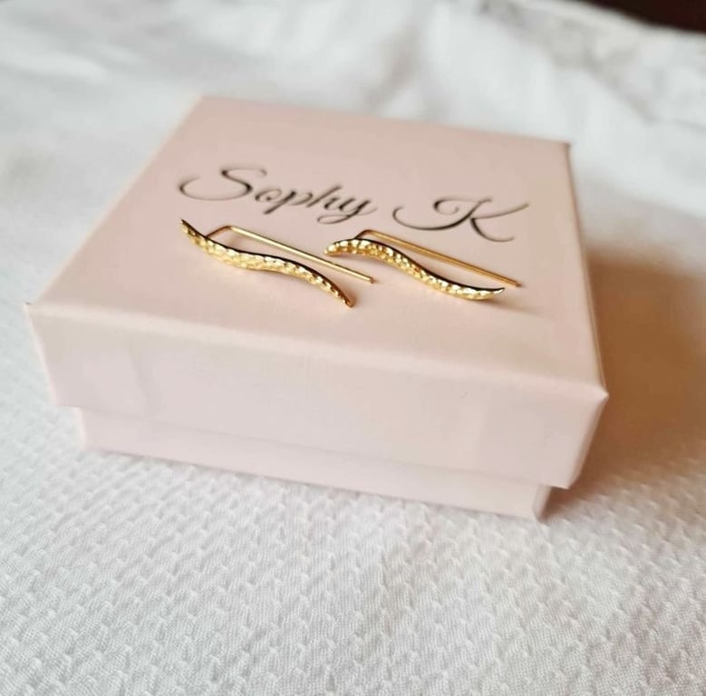 Wave øreringe / Sterlingsølv / 18 karat forgyldt