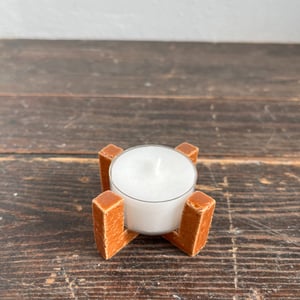 Fyrfadsholder, karamel – produktbillede