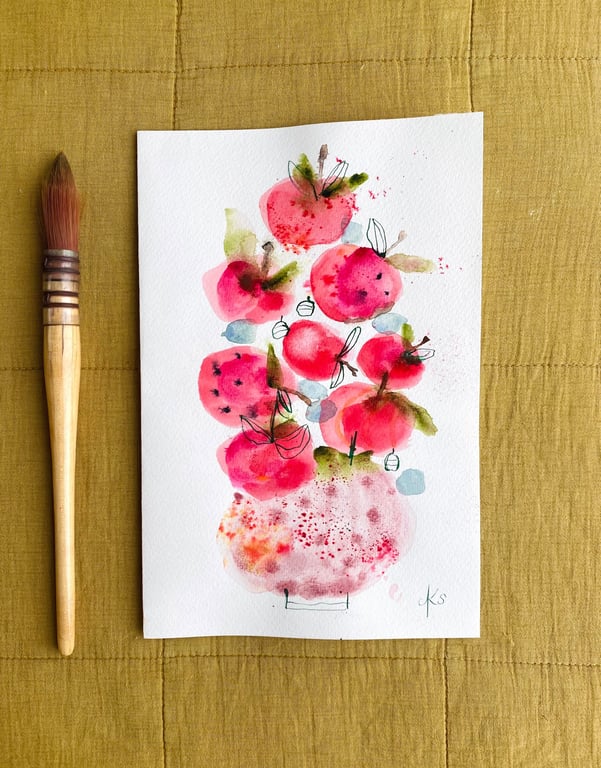 Æblekort - kollektion på 5