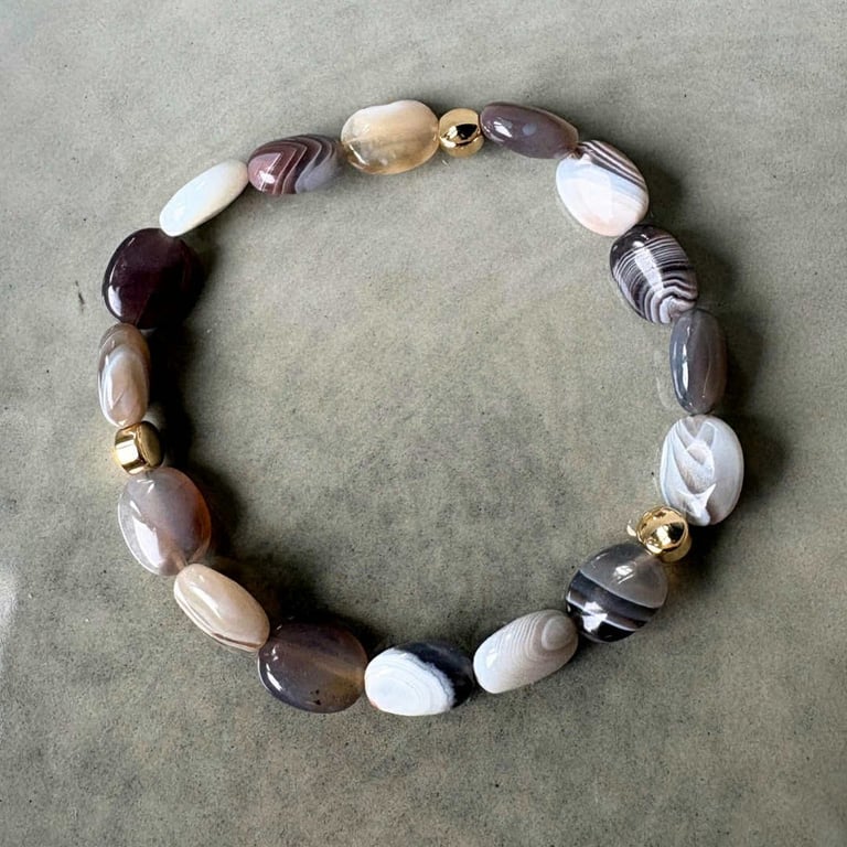 Botswana agat armbånd 6mm
