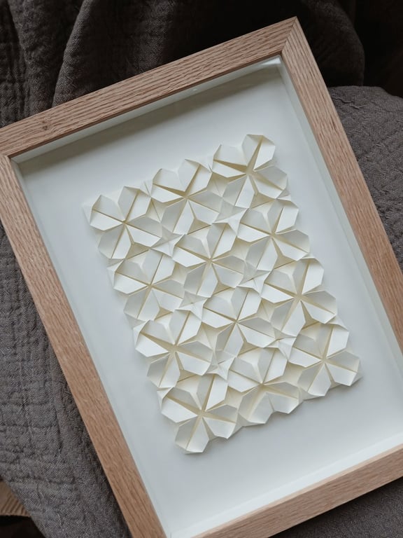 a4, Foldet papirværk, naturhvid, Indrammet billede 4