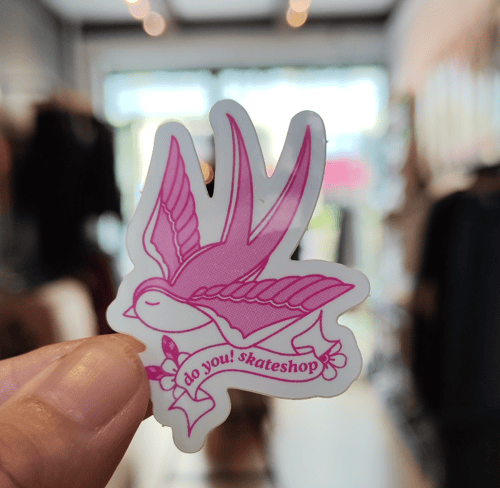 do you! Pink Swallow, vinyl sticker