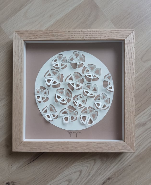 20x20, 3D papercut, nougat, indrammet  (3)