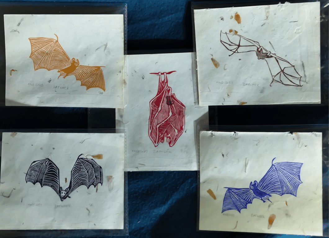 Bat-week Bundle (lino-print)