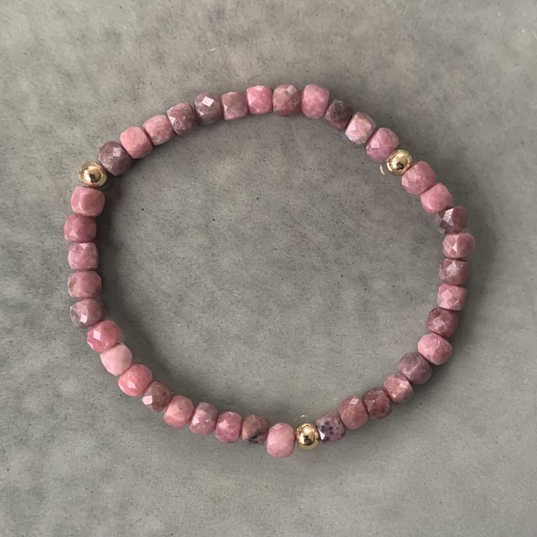 Rhodocrosit armbånd 4mm billede 2