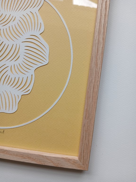 20x20cm papercut, banana, indrammet (4)