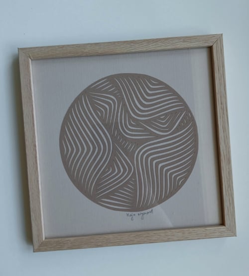 20x20cm papercut nougat, indrammet