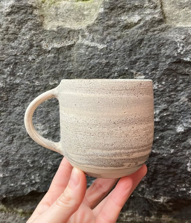 Marmoreret kop med hank, grå billede 2