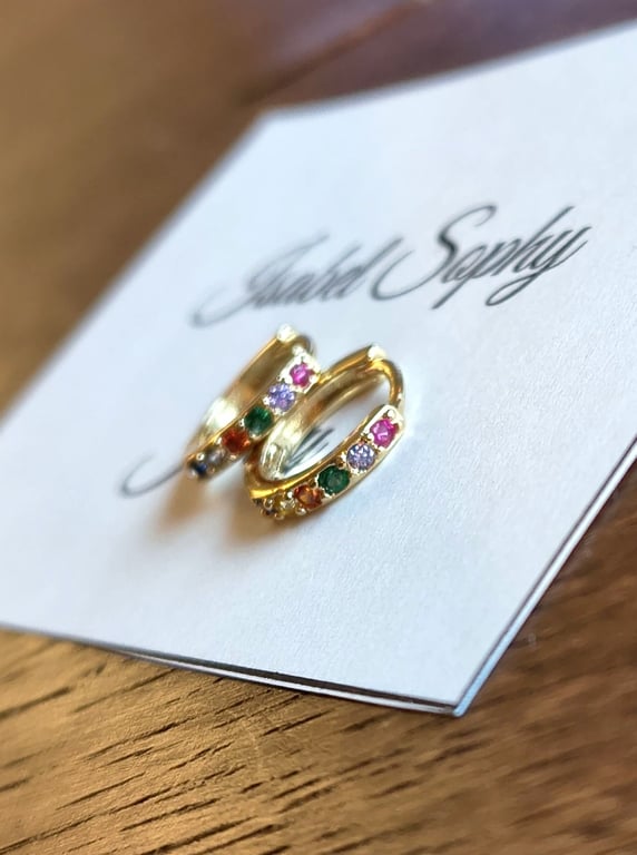 Sigrid øreringe / Kirurgisk stål / Forgyldt / Zirkonia