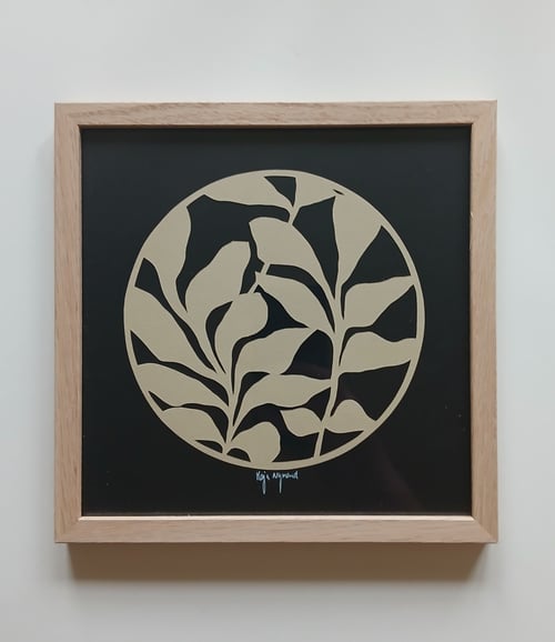 20x20cm papercut, indrammet 