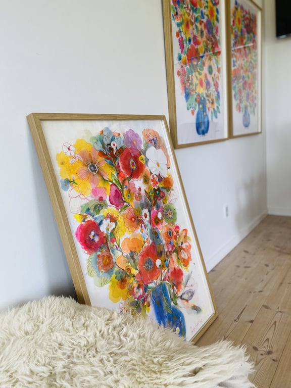 Judith - Kæmpe blå - original akvarel  (4)