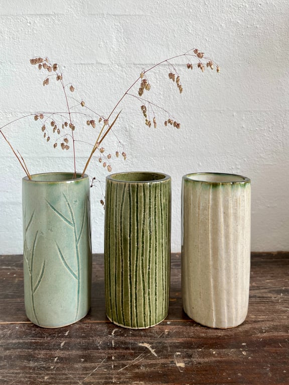Vase, med lys himmelblå glasur billede 3
