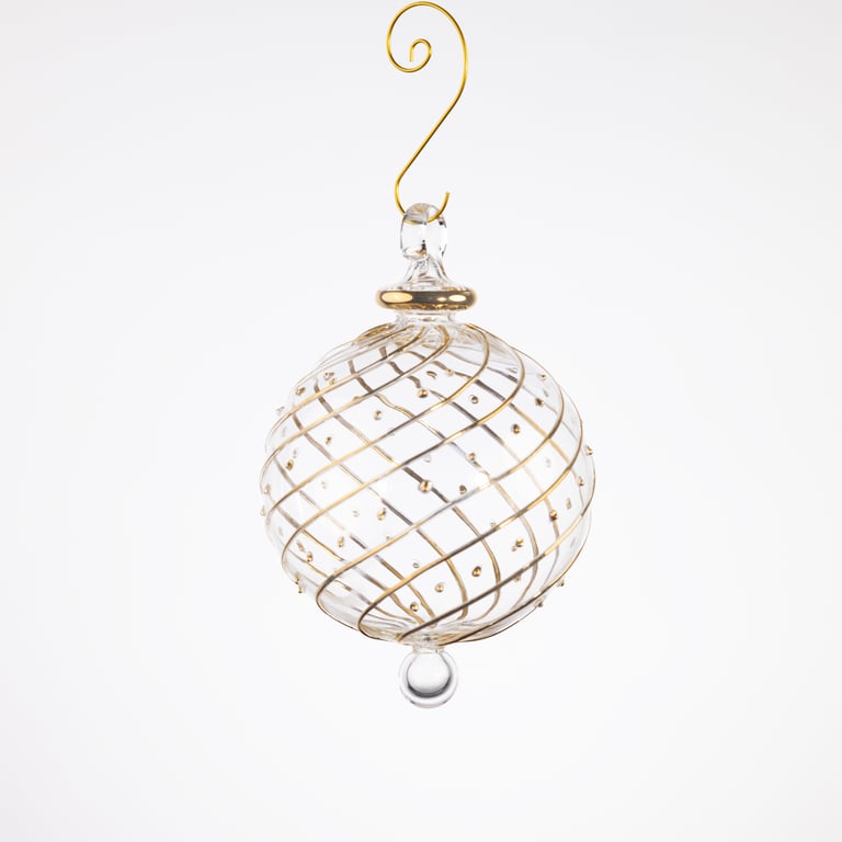 JULEKUGLE DESIGN 1005 KRYSTAL MED GULD ELLER HVIDGULD billede 3