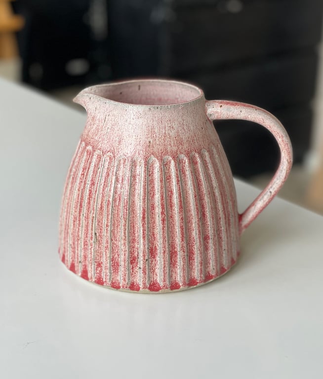 Kande m. riller, rødmeleret - 1,4 liter