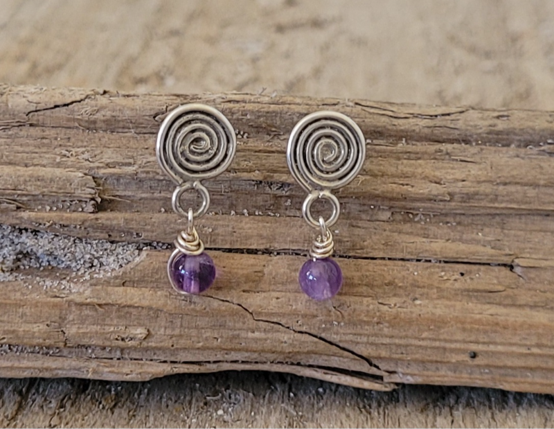 Ametyst ørestikker.