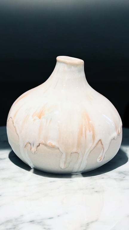 Dråbehvid &amp; Himmelblå Vase