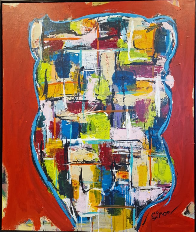 #1124 Unik kunstmaleri 100X120 cm SOLD billede 2