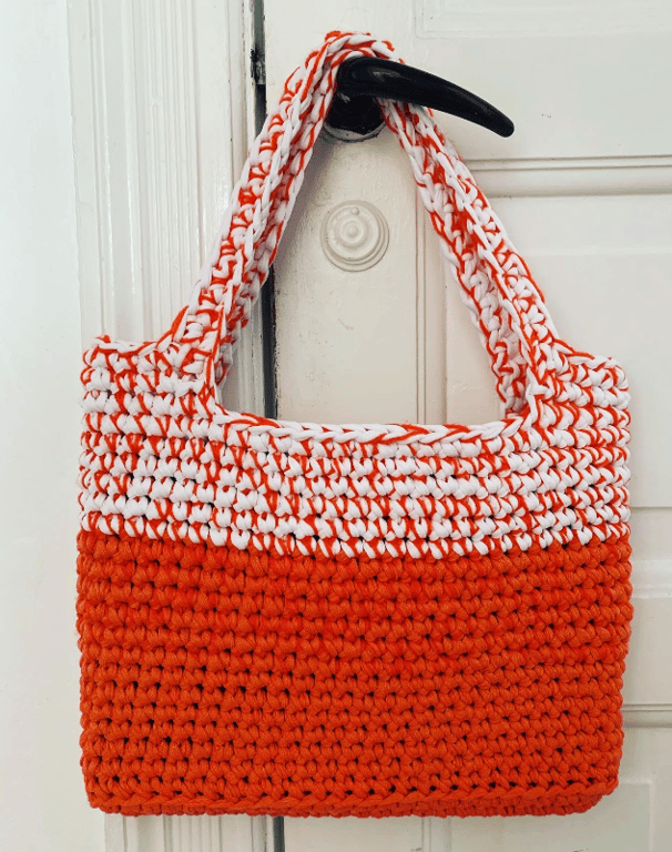 Hæklet taske i orange billede 2
