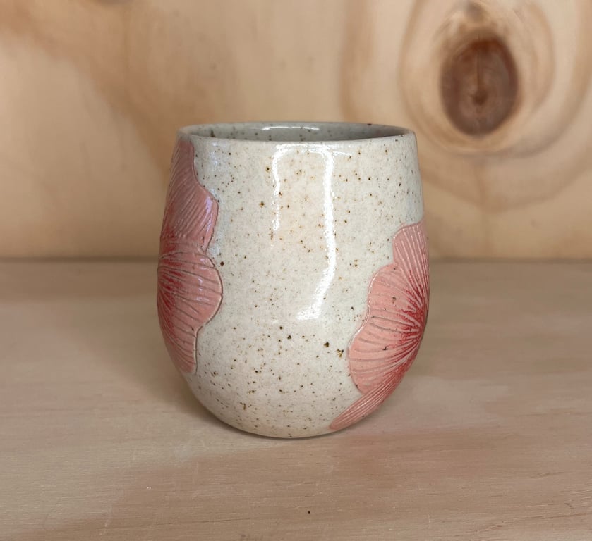 Kop med sommerblomst rød/lyserød billede 2