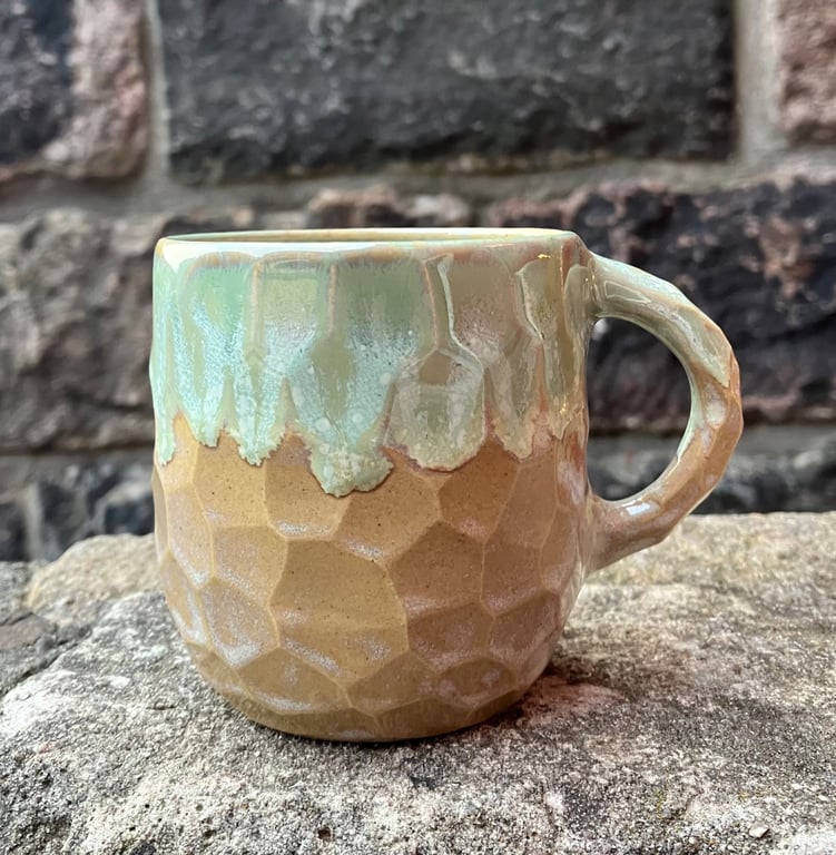 Facetskåret unika kop med hank  billede 2